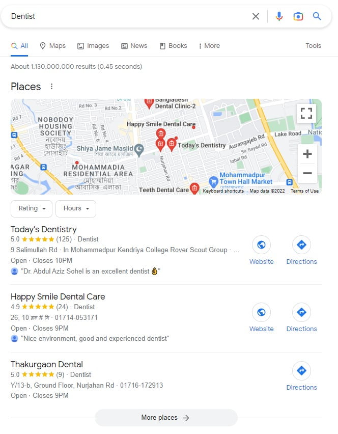 Dentist SEO - Google Map Pack