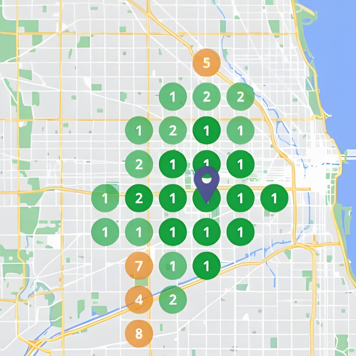 Local Map Grid Ranking