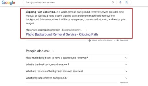 SEO Results Google Screenshot